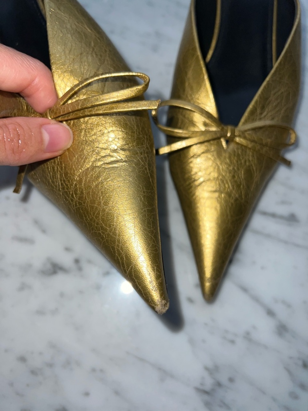 Balenciaga Gold Knife Mules, 37 - Picture 4 of 13